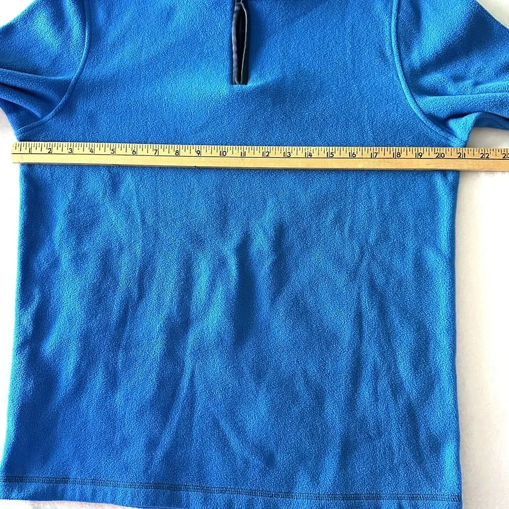 Lands End Kids XL 18-20 Long 1/4‎ Zip Pullover Fleece Sweater Blue Tunic Length